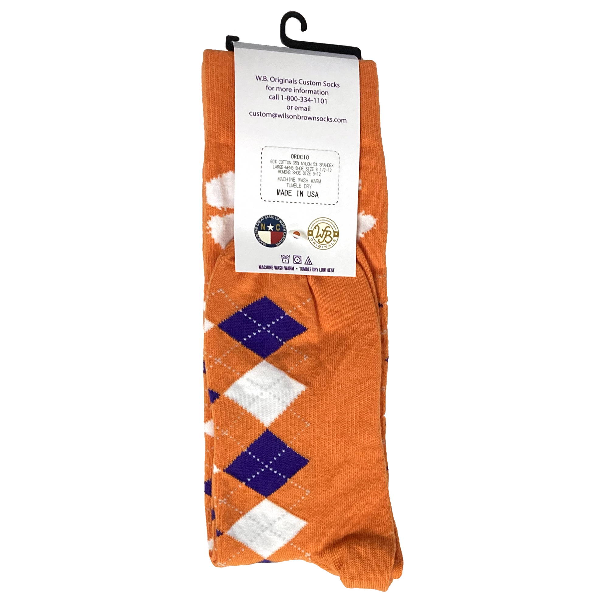 Clemson Orange Argyle With Paw Socks - Clemson Sock Shop